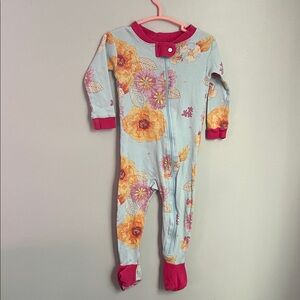 Burt's Bees Baby Onesie with Pink and Yellow Floral Design